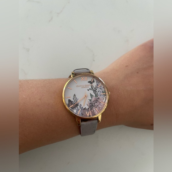 OLIVIA BURTON Accessories - Olivia Burton Floral and Butterflies Leather Watch